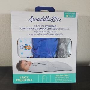 SwaddleMe Original Swaddle Size Large 3-6 Months 3-Pack Blue Gray